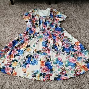 Floral Fit and Flare Dress